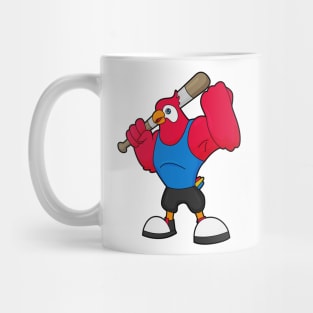 Parrot at Baseball with Baseball bat Mug